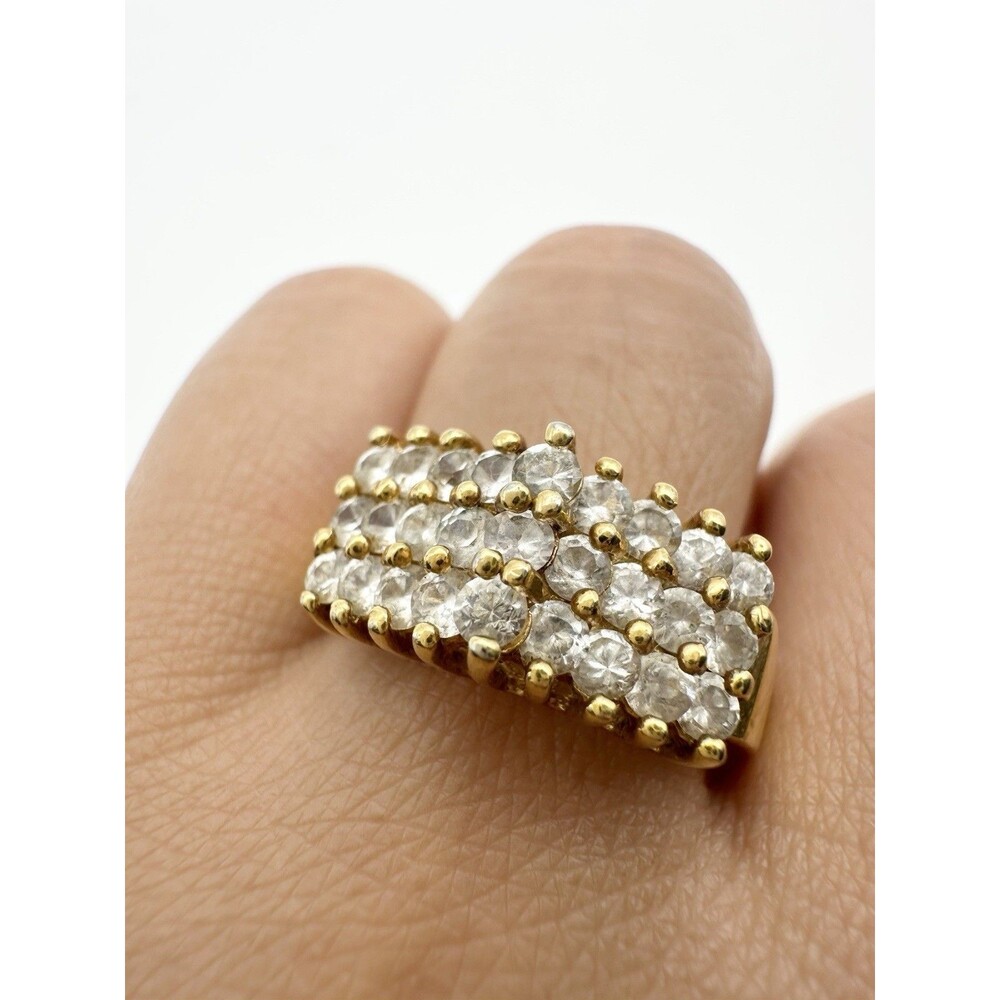 14k Gold Electricplated Cubic Zirconia Cocktail Ring Size 10